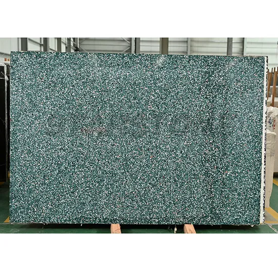 Artificial Stone Terracotta Floor Tile White Green Terrazzo Slab