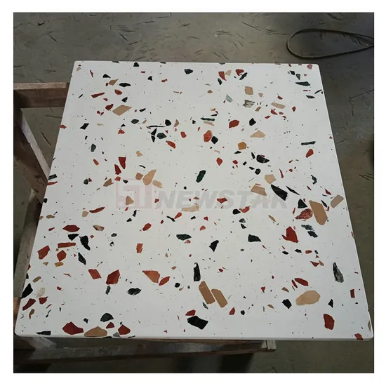 White Background Ship Red Terrazzo Tieles