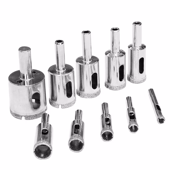 Integrated Steel Hole Opener 10 PCS Diamond Hole Opener Saw Set Glass Stained Glass Granite Marble Jade Tile