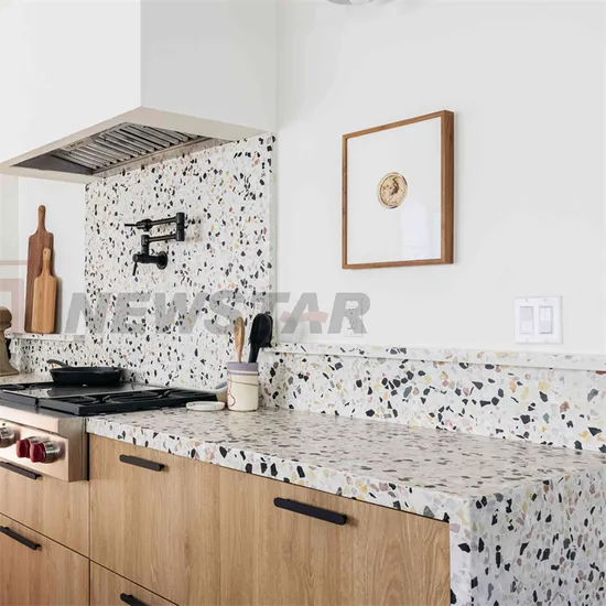 Surface Stone Board Inorganic Floor Design Terrazzo Tile Slab Floor Wall Counter Top Artificial Stone Terrazzo 