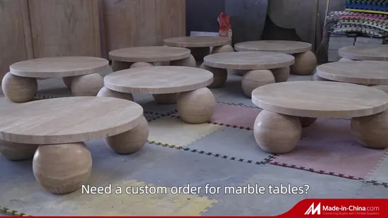 Natural Brown Marble Round Table Top for Coffee Shop 