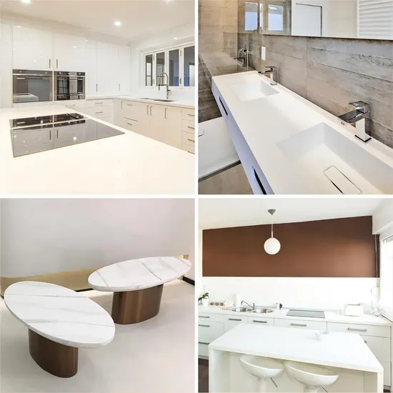 Factory Wholesale Countertops in Quartz Corian Solid Surface Granite Terrazzo Kitchen Top Counter Kitchen Island with Marble Top Counter Height Kitchen Table 
