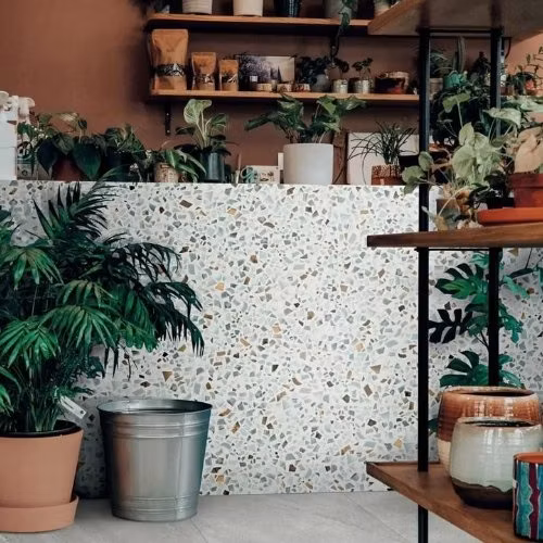 Construction Decoration White Artificial Stone Terrazzo for Desk 